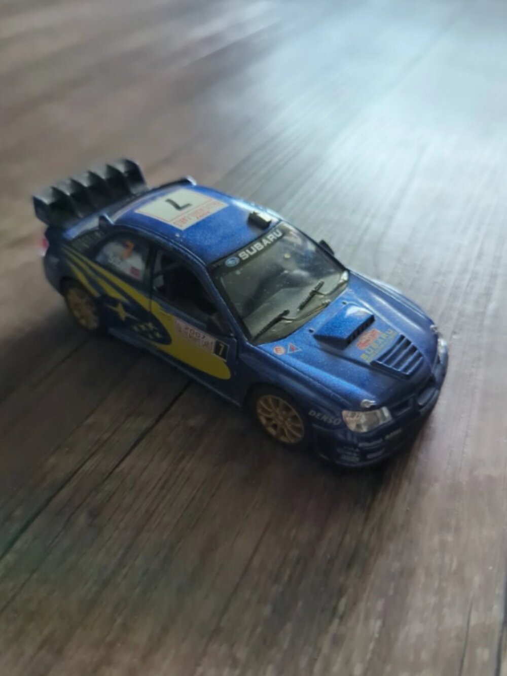 1:36 scale 2007 Subaru Impreza WRC (Rallye Monte Carlo #7) with pull back motor